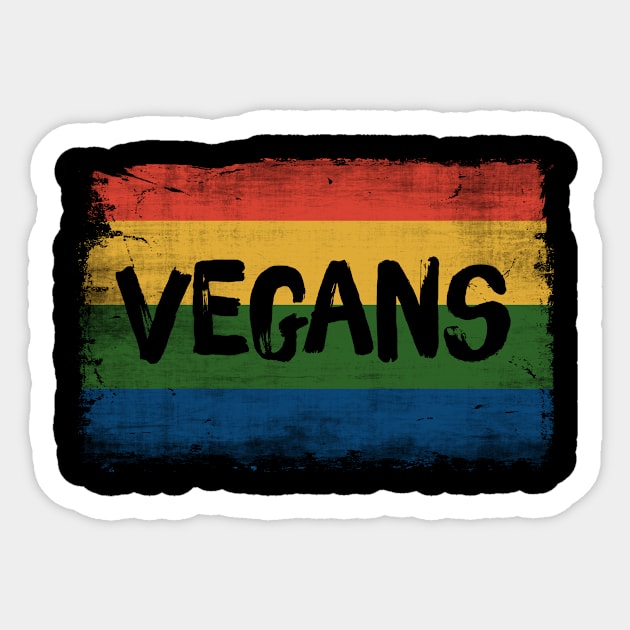 Vintage Style Vegans Retro 70ss Sticker by paola.illustrations